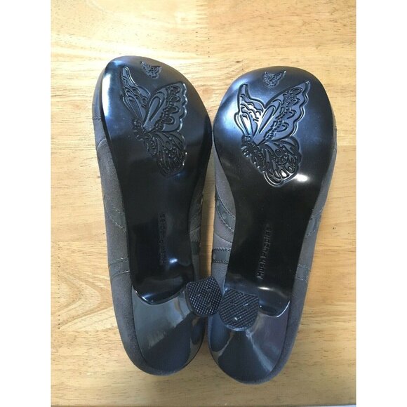 New In Box Hush Puppies Steps Women Heels Stiletos Size 7W Gray Leather Slip On - Picture 4 of 6